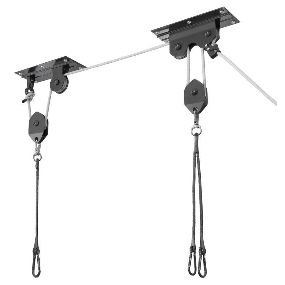 New CyclingDeal Ceiling-Mounted Bike Hoist Rack – Safe/Easy Garage Bike Storage
